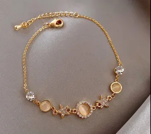18K Gold Plating Crystal Star Charms Opal Bracelet thumbnail 5