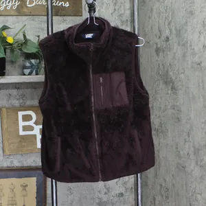 NEW Lands' End Womens Cozy Sherpa Fleece Vest 547681 Dark Plum Purple M thumbnail 2