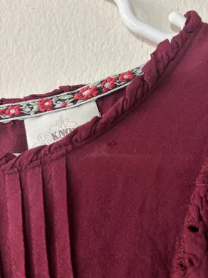 Knox Rose Burgundy Long Sleeve Top - Size Large thumbnail 3