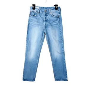 GAP Cheeky High Rise Straight Leg Jeans Women's 6/28 Light Wash Button Fly Ankle thumbnail 5