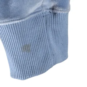 Aerie‎ Real Good Velour Full Zip Hoodie Light Blue Cropped Sweatshirt Large thumbnail 7