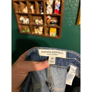 Banana Republic Blue Slouch Straight Jeans Sz 25 thumbnail 3