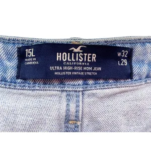 Hollister Jeans Womens 15L Ultra High Rise Mom Stretch‎ distressed Denim 32x29 thumbnail 7