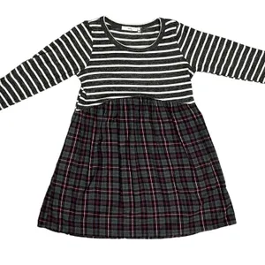 Andrée by Unit (M) Striped Plaid Pocket Elbow Patch Pocketed Swing Dress thumbnail 11
