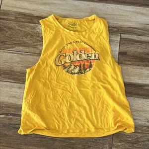 Golden yellow golden sleeveless tank thumbnail 2