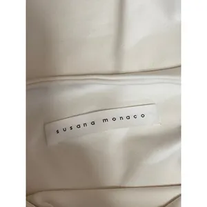 Susana Monaco Women's White High Neck Long Sleeve Crop Tee T-Shirt Top Size S thumbnail 3