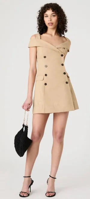 NWT $158 French Connection Women's Light Weight Trench Mini Dress SZ-4 thumbnail 1