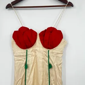 Anthropologie Farm Rio Rose shaped bodice sleeveless maxi dress Beige size small thumbnail 12