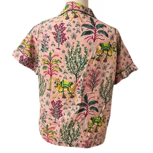 Printfresh Pajama Top Camel Print 100% Organic Cotton Pink Size XS thumbnail 2