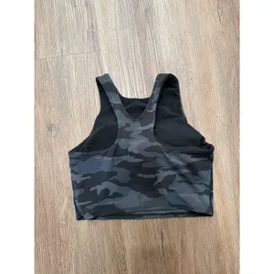Athleta Conscious Crop Top Camo High Neck Sports Bra Tank Grey‎ Black Small 3661 thumbnail 2