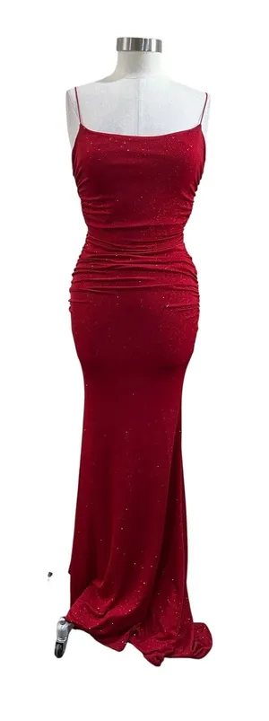 Windsor Red Glitter Ruched Bodycon‎ Maxi Dress Formal Prom Evening XS thumbnail 1