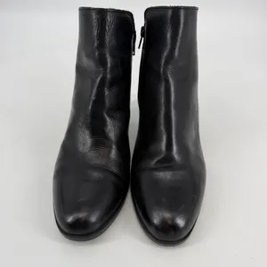 Born Black Leather Ankle Boots Block Heel Side Zip Womens Size 11‎ Comfort thumbnail 2
