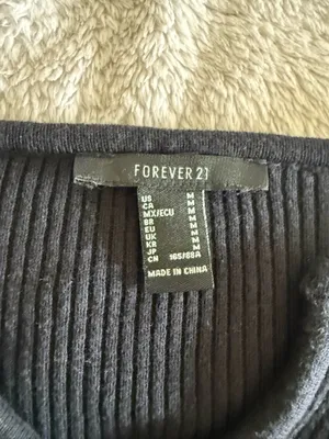 Forever 21 Black ribbed long sleeve top thumbnail 3