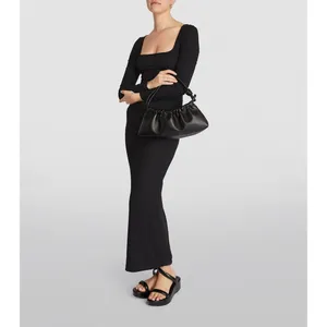 Skims Soft Lounge Maxi Dress Size Small Black Ribbed Long Sleeve Bodycon thumbnail 3