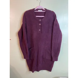 Natural Life Cozy Up Sweater Dress Purple Maroon Knit Cozy Long Sleeve Size L thumbnail 2