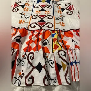 Aztec Patterned White Maxi Dress thumbnail 9
