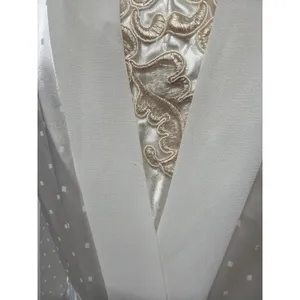 Linea Donatella‎ Ivory Satin Lace Chemise Robe Set Bridal Honeymoon Lingerie M thumbnail 7