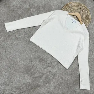 Athleta Cashmere Blend Felicity Cozy V-Neck Sweater Longsleeve Magnolia White XS thumbnail 3