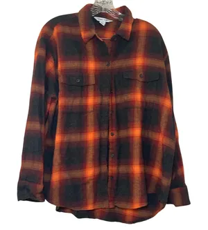 Old Navy Boyfriend Flannel Women's Size Large Evermore Swifty Fall Academia thumbnail 1