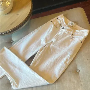Abercrombie & Fitch '90s Straight Ultra High Rise Jeans - White Size 27/ 4 R thumbnail 3