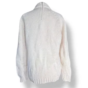 Vintage Tanni 100 Wool Cable Knit Sweater Leather Trim Made in Hong Kong‎ Medium thumbnail 6