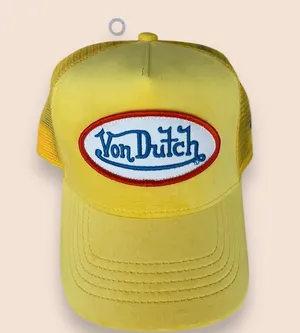 NWT Von Dutch Velvet Yellow Trucker Hat thumbnail 1