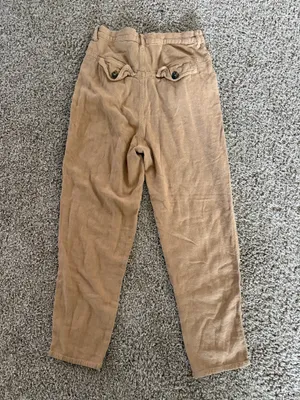 Free People Faded Love Sandstorm/Tan Linen Blend Trousers Women’s 25 thumbnail 4