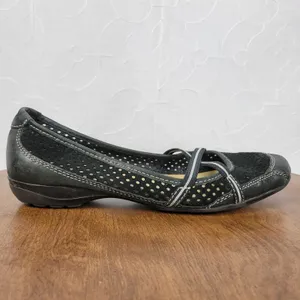 Natural Soul Women's Plantain Flats 9.5 Black Suede Leather Laser Cut Slip On thumbnail 10