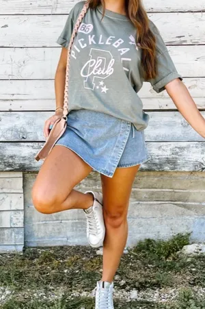 Jean Wrap Skort Blue thumbnail 3