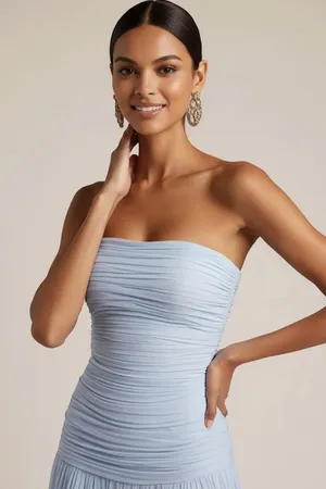 Mint Strapless Ruched Maxi Dress Green Size 2 thumbnail 7