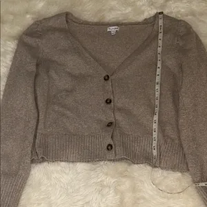 Wilfred Taupe Love Fire Button-Up Crop Cardigan thumbnail 6