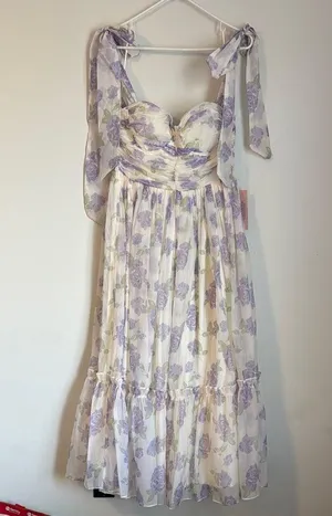 Floral Purple and White Women's Dress thumbnail 2
