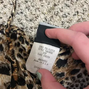 Leopard Print Dress with Black Trim Brown thumbnail 3