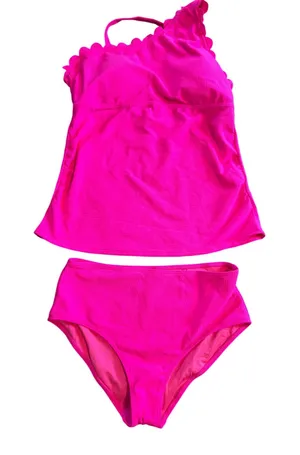 Talisea Women’s 2 Piece Tankini Swimsuit. Neon Pink. Size M thumbnail 1