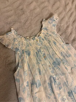 Loveshack Fancy Finchley Slate Blue Dream Mini Dress thumbnail 8