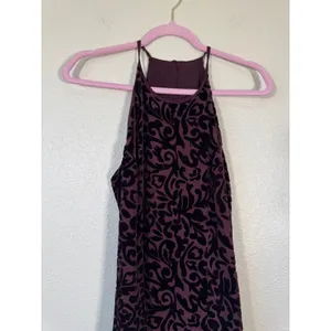 Vintage 90s Purple Velvet Burnout Halter Mini Dress Womens M Y2K Goth Grunge thumbnail 9