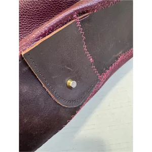 Valentina Italian Leather Burgundy Asymmetrical Crossbody Handbag Bag Purse Hobo thumbnail 9