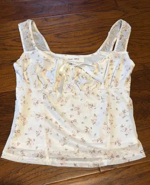 Pink Rose Tank Top Floral thumbnail 1