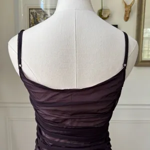 Kookai Ruched Midi Cocktail Homecoming Dress Deep Purple $120 2 thumbnail 4