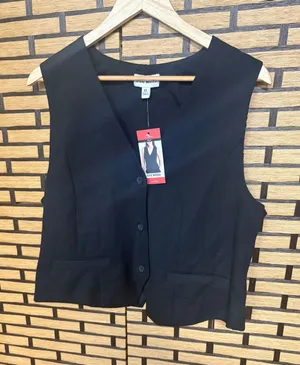 Steve‎ Madden Black Button Front Vest SIze XL thumbnail 1