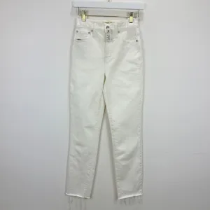 Madewell The Perfect Vintage Jean Tile White High Rise Classic Raw Hem US 23 NWT thumbnail 7