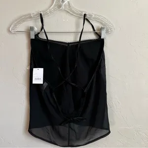NWT Auden Black Sheer Chemise Tank‎ Top thumbnail 5