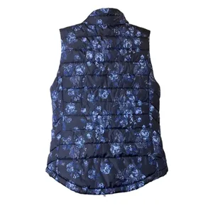 Gap Womens Warmest Outdoor Puffer Quilted Blue Floral Zip‎ Vest Sz S thumbnail 6