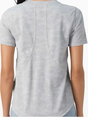 Lululemon Light Gray Camo Short Sleeve Athletic Tee thumbnail 1