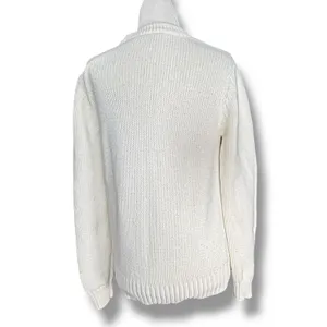 ModCloth White Knit Sweater Multicolor Rainbow Pom Poms Polka Dot Crewneck‎ thumbnail 4