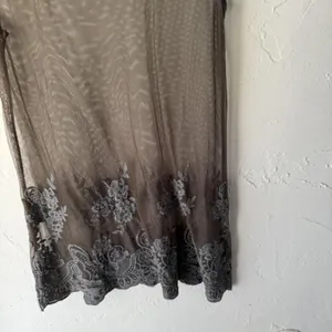 Banana Republic Tank Top XS‎ Sheer Mesh Embroidered Floral Lace Fiary Grunge thumbnail 3