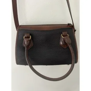 Dooney &Bourke Vintage Brown And Black All Weather Leather Sat Hel Crossbody Bag thumbnail 13