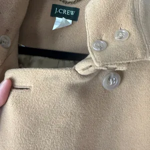 J Crew Double Breasted Wool Blend Coat Camel Size 14‎ Preppy Academia Old Money thumbnail 5