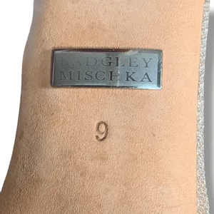 Badgley Mischka Gold Glitter Strappy Heels Ankle Strap Size‎ 9 Zip Back Bridal thumbnail 10