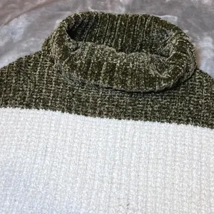 Poof Apparel Chenille Turtleneck Sweater Womens‎ Small Multicolor Striped Cozy thumbnail 4